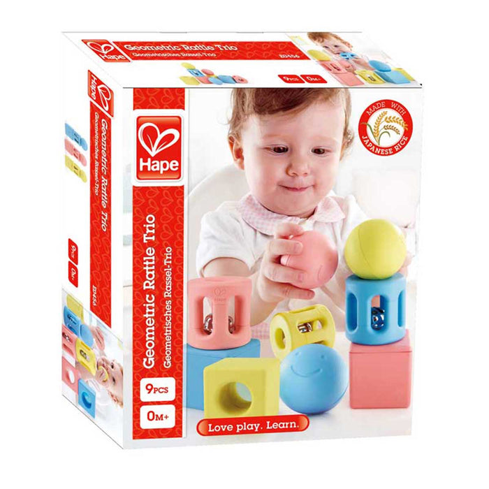 3 Sonajeros Geométricos Hape Juguete de Estimulación