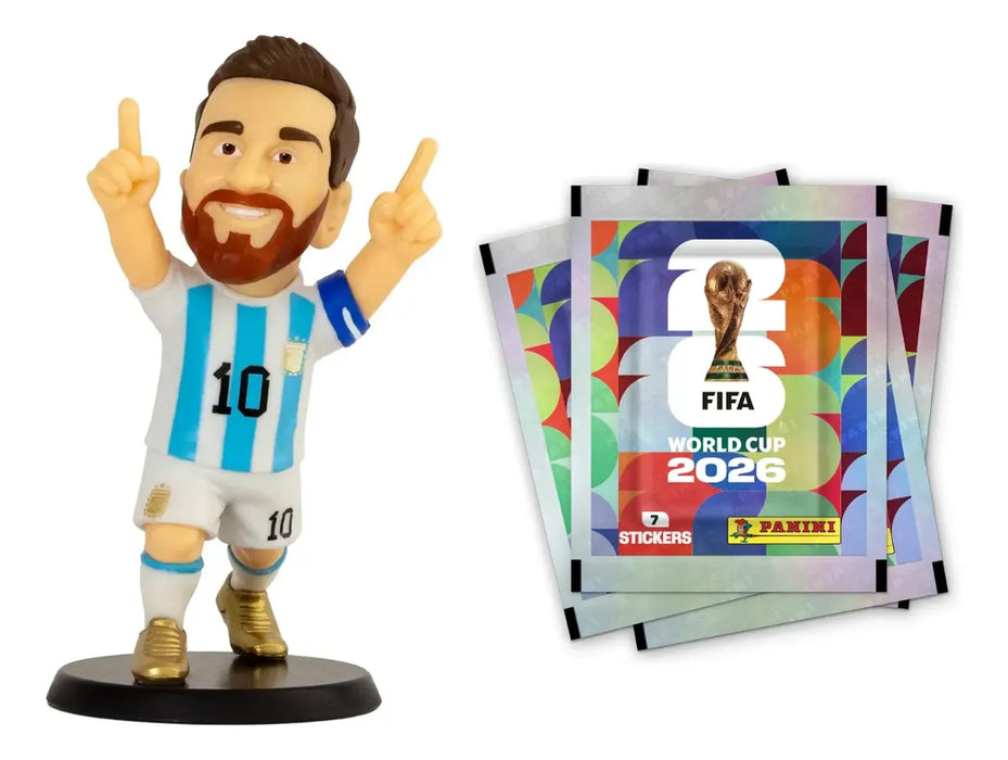 Combo Figura Messi + 5 Paquetes De Figus Mundial 2026